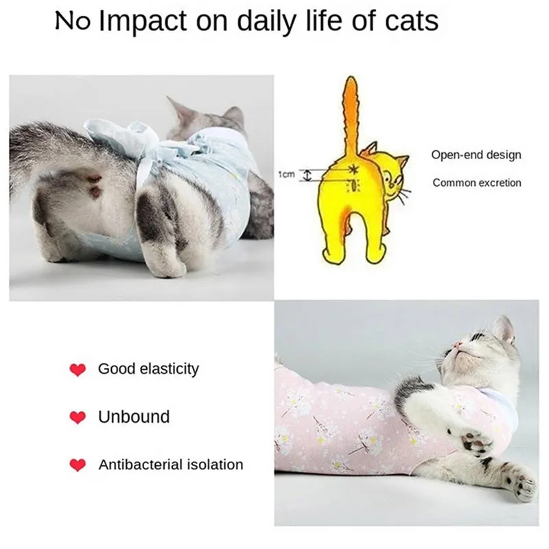 A A Pets' Cat Post Surgery Recovery Clothing - Grey & Light Blue (Set of 2)