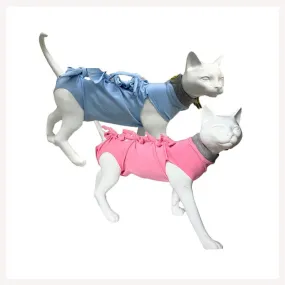 A A Pets' Cat Post Surgery Recovery Clothing - Light Blue & Light Pink (Set of 2)