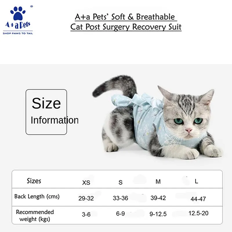 A A Pets' Cat Post Surgery Recovery Clothing - Pink & Yellow (Set of 2)
