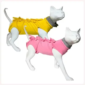 A A Pets' Cat Post Surgery Recovery Clothing - Pink & Yellow (Set of 2)