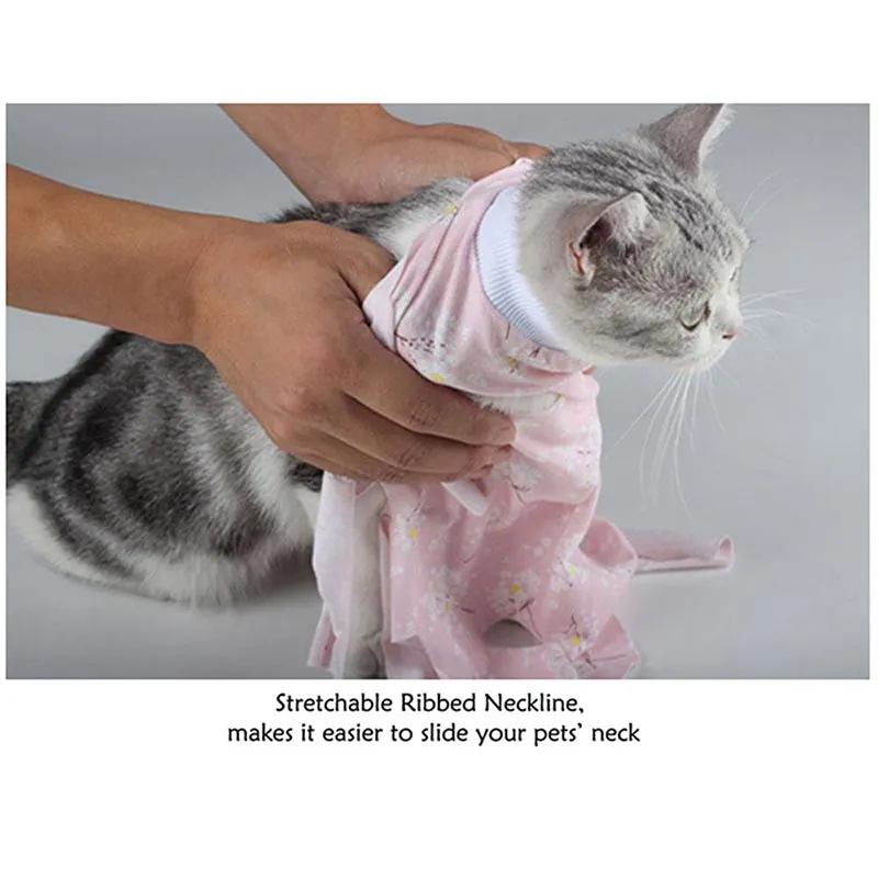 A A Pets' Cat Post Surgery Recovery Clothing - Pink & Yellow (Set of 2)