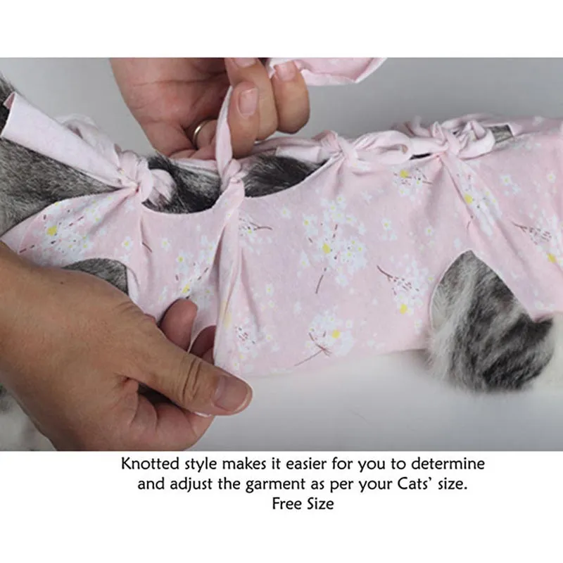 A A Pets' Cat Post Surgery Recovery Clothing - Pink & Yellow (Set of 2)