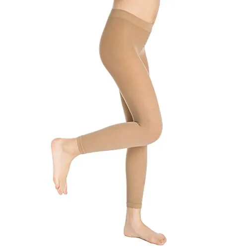 Aaronano Little Girls' Footless Ballet Tights 3-Pair-Pack Size S(2-3), Black White Nude