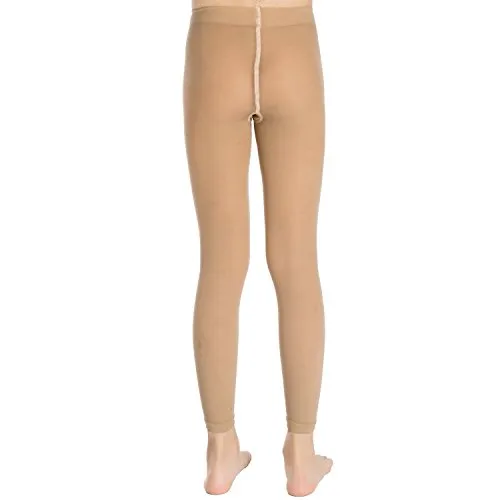 Aaronano Little Girls' Footless Ballet Tights 3-Pair-Pack Size S(2-3), Black White Nude
