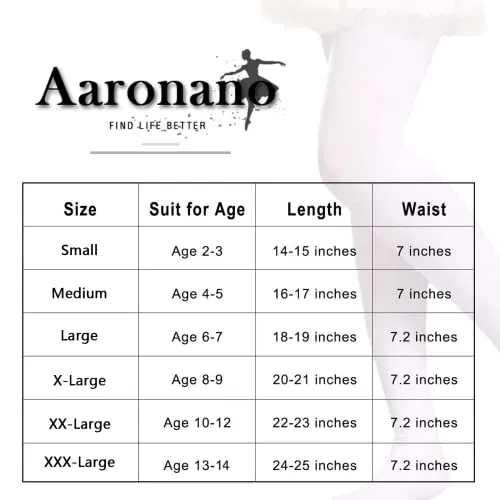 Aaronano Little Girls' Footless Ballet Tights 3-Pair-Pack Size S(2-3), Black White Nude