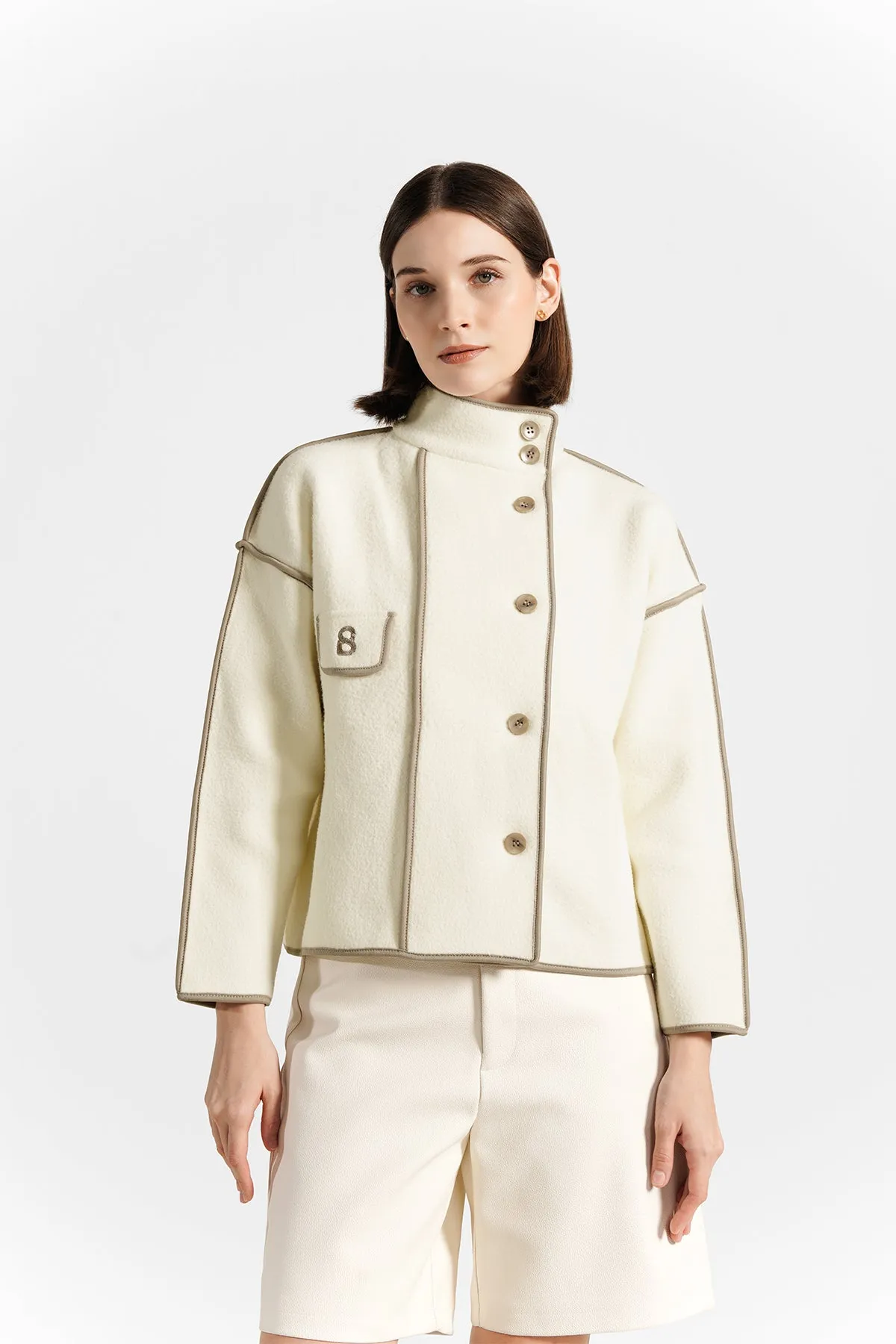 Bella Cropped Coat - Off White