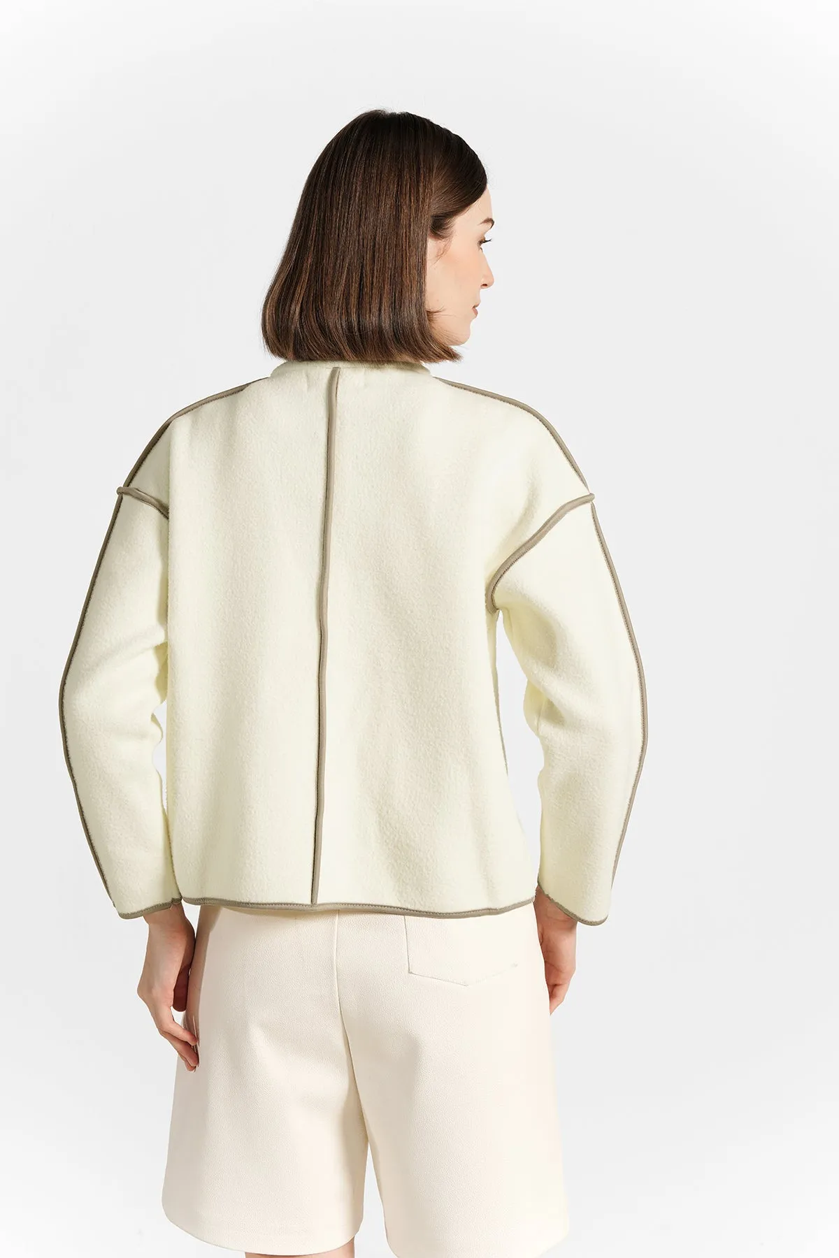 Bella Cropped Coat - Off White