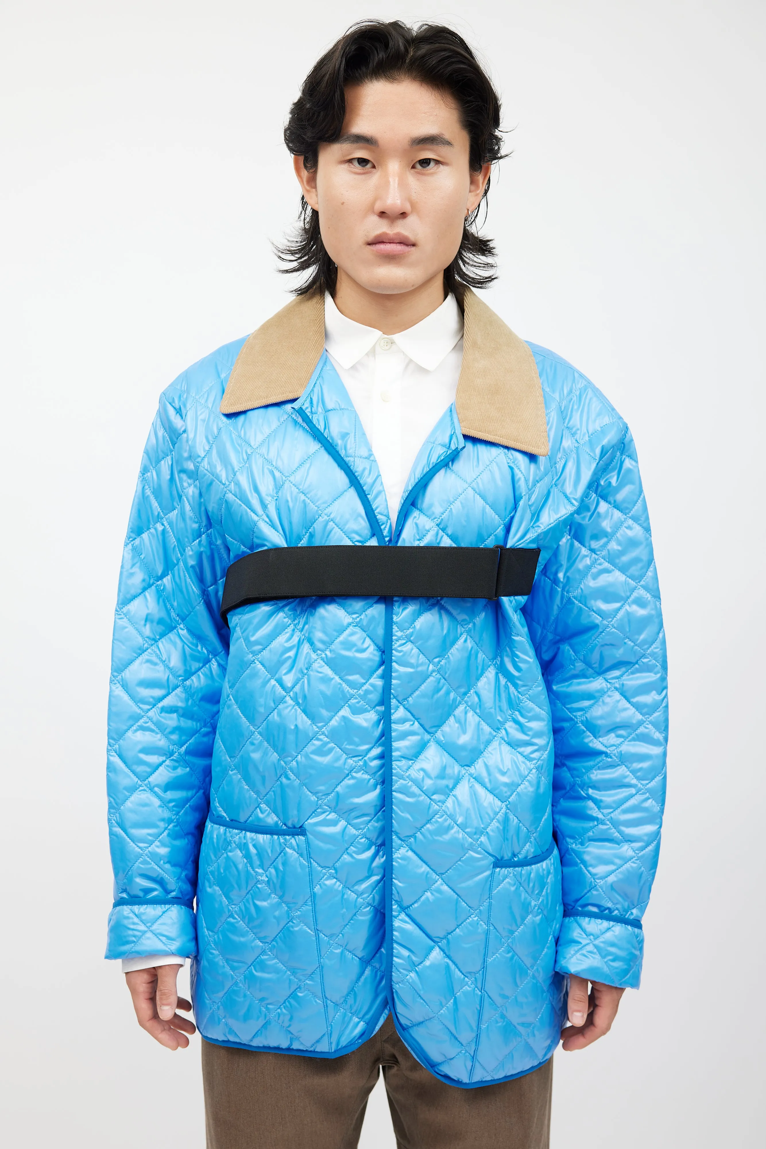 Blue & Black Quilted Chore Jacket
