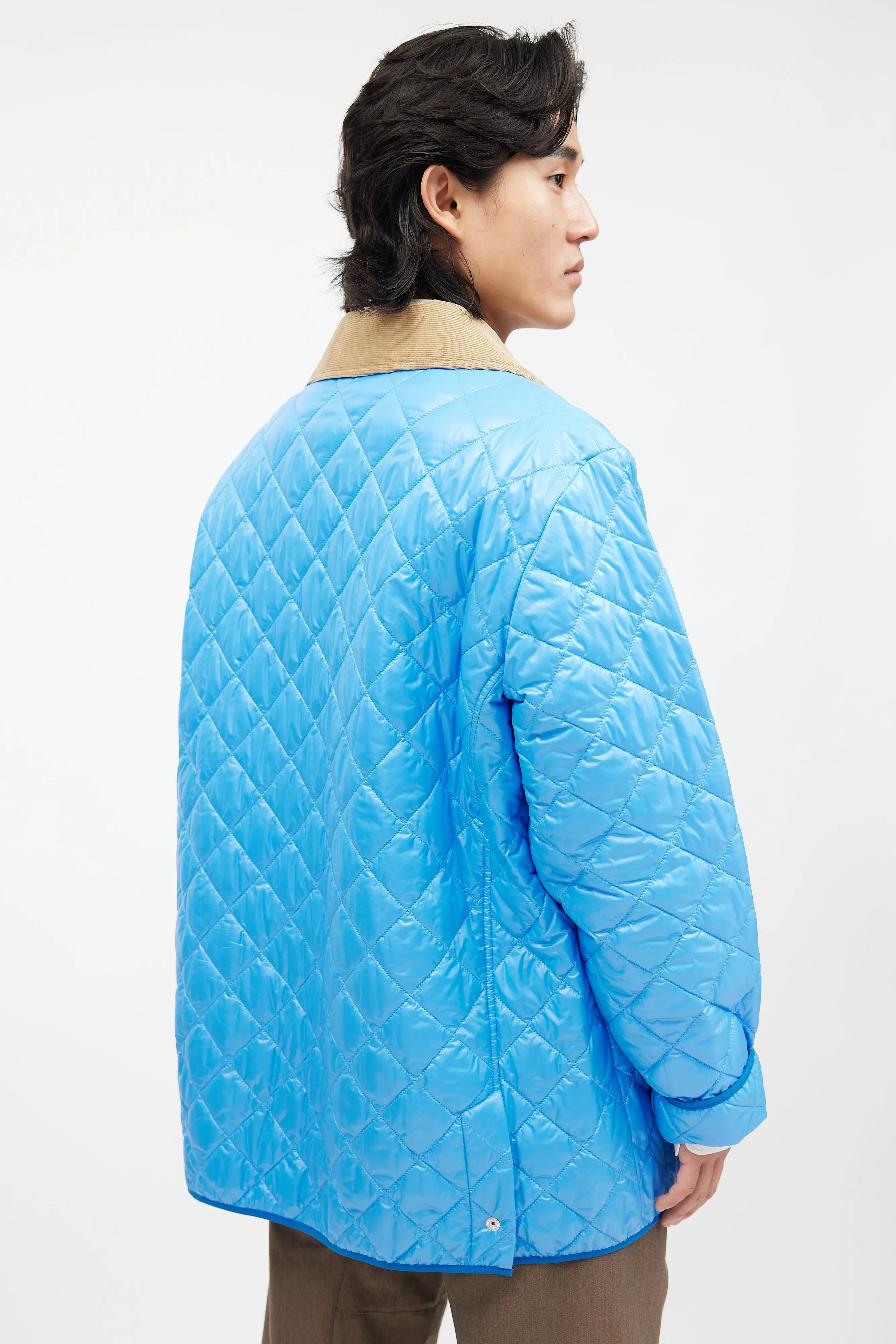 Blue & Black Quilted Chore Jacket
