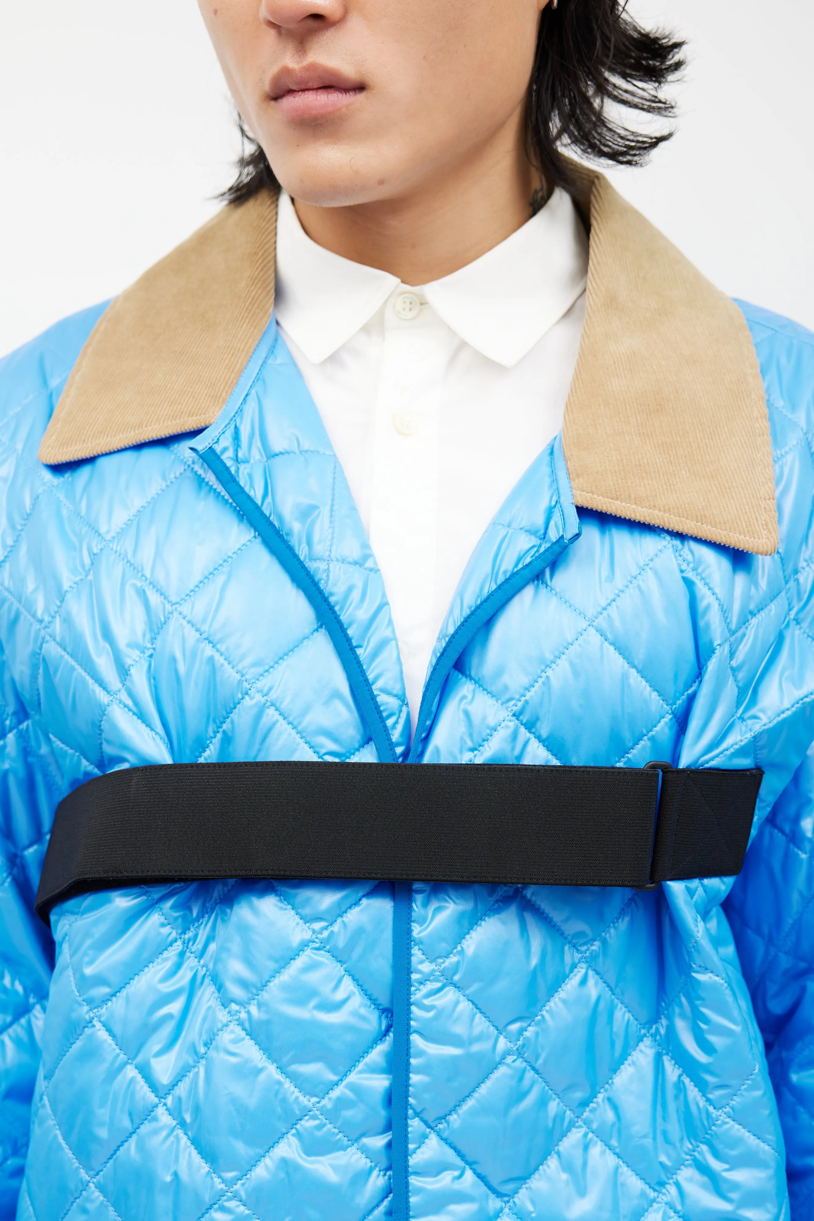 Blue & Black Quilted Chore Jacket