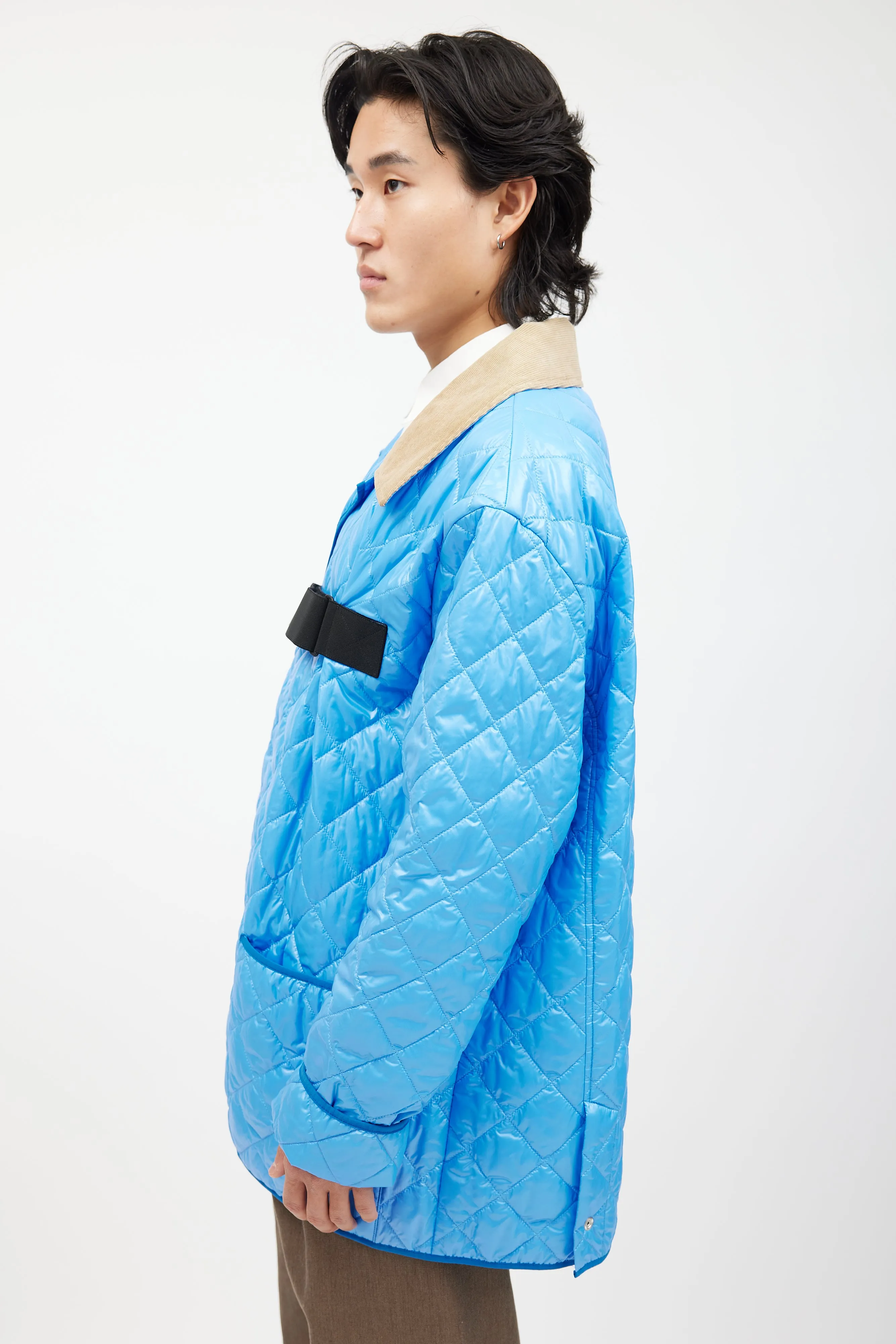 Blue & Black Quilted Chore Jacket