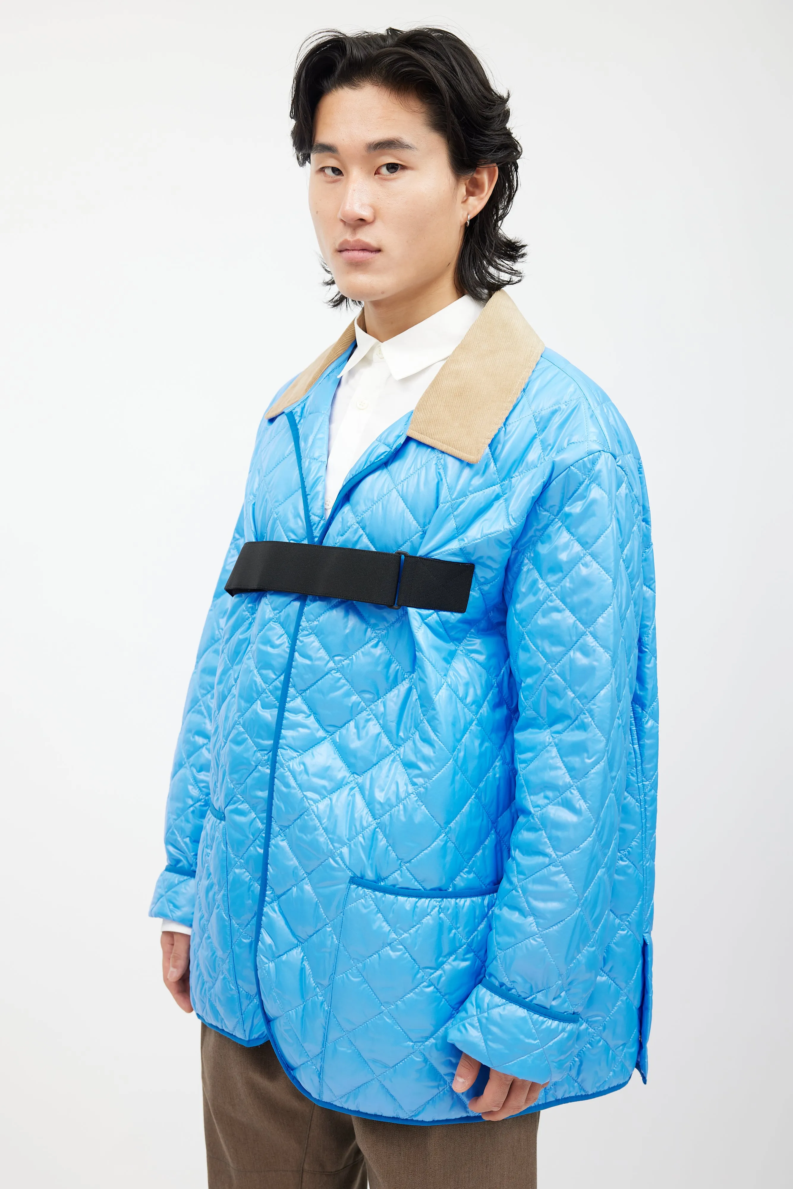 Blue & Black Quilted Chore Jacket