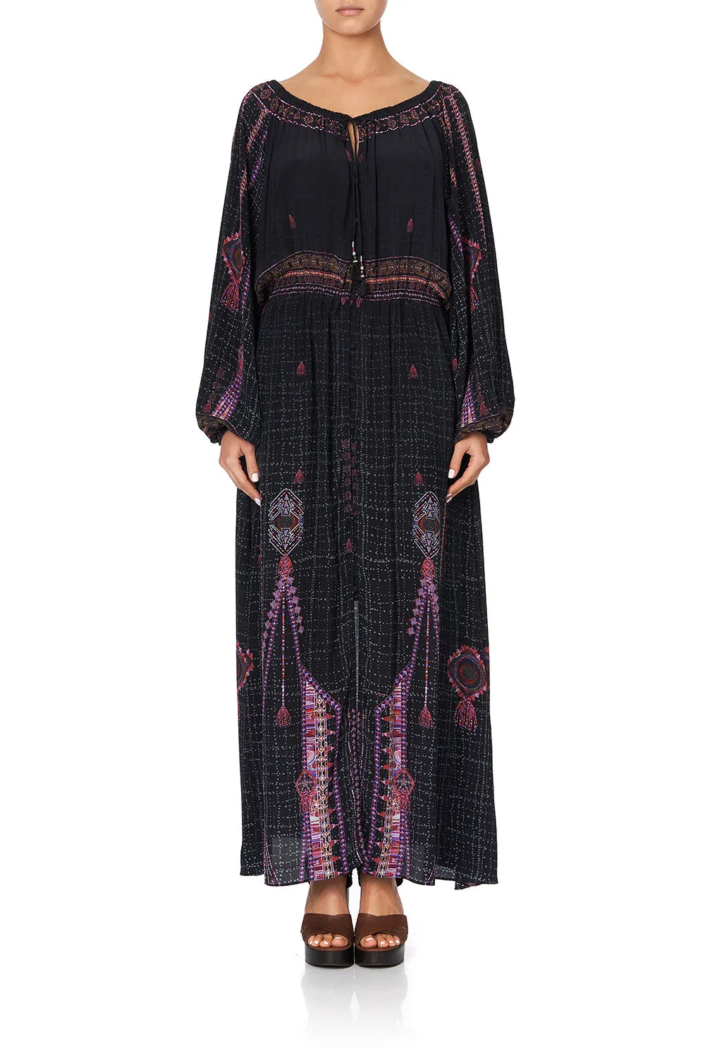 BUTTON DRESS WITH BLOUSON SLEEVE MINA MINA
