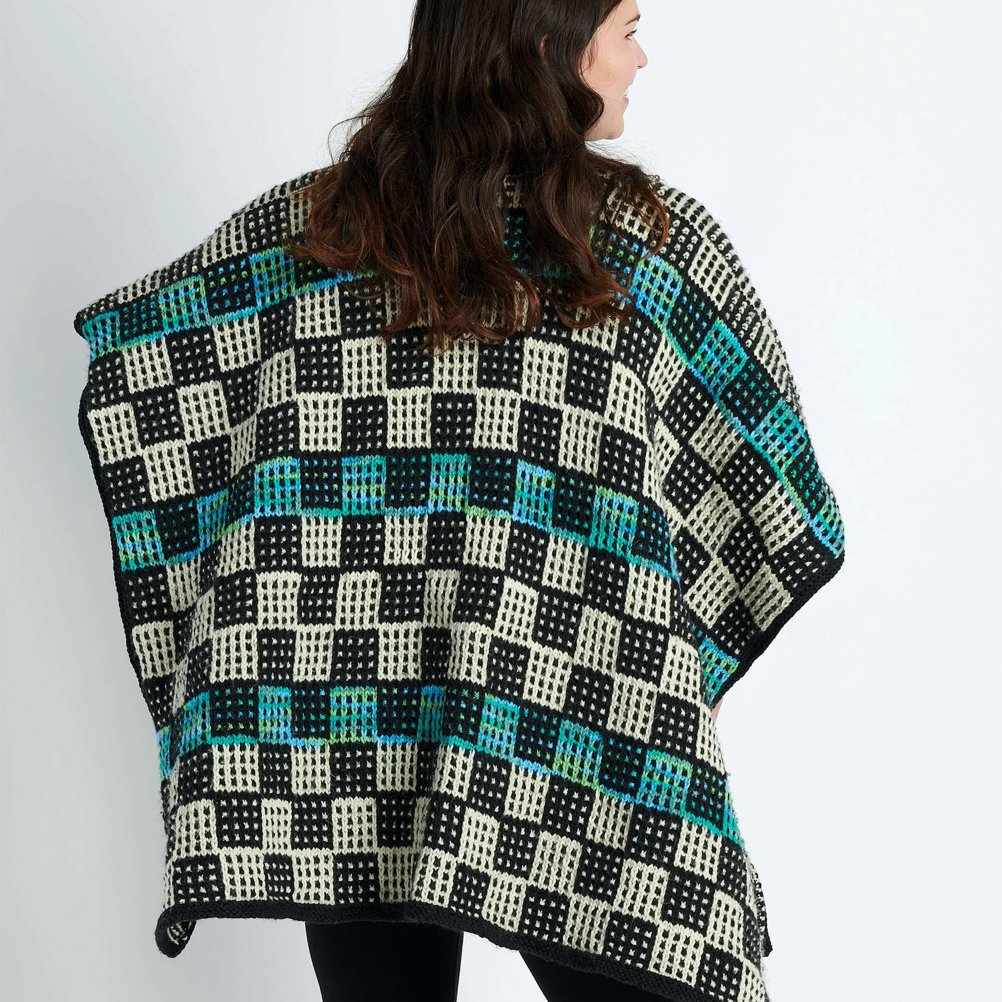 Caron Check Please Knit Ruana