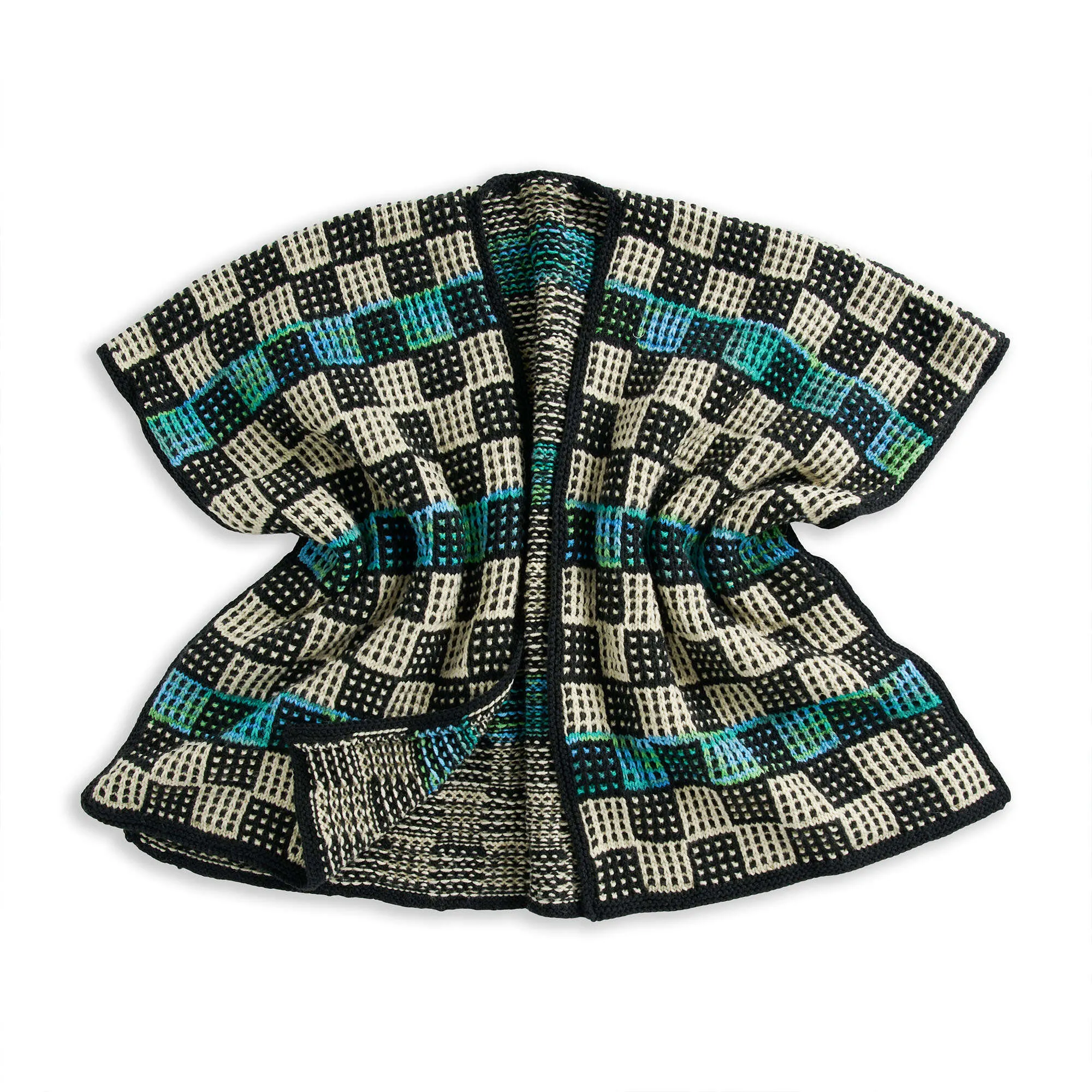 Caron Check Please Knit Ruana