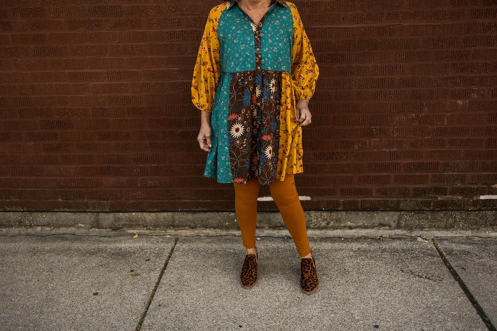 elena dress in brown
