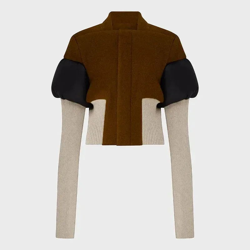 EM Zipper Button Slim Waist Jacket