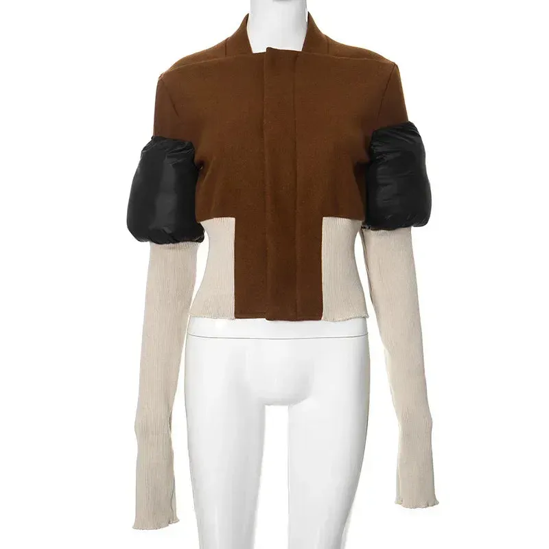 EM Zipper Button Slim Waist Jacket