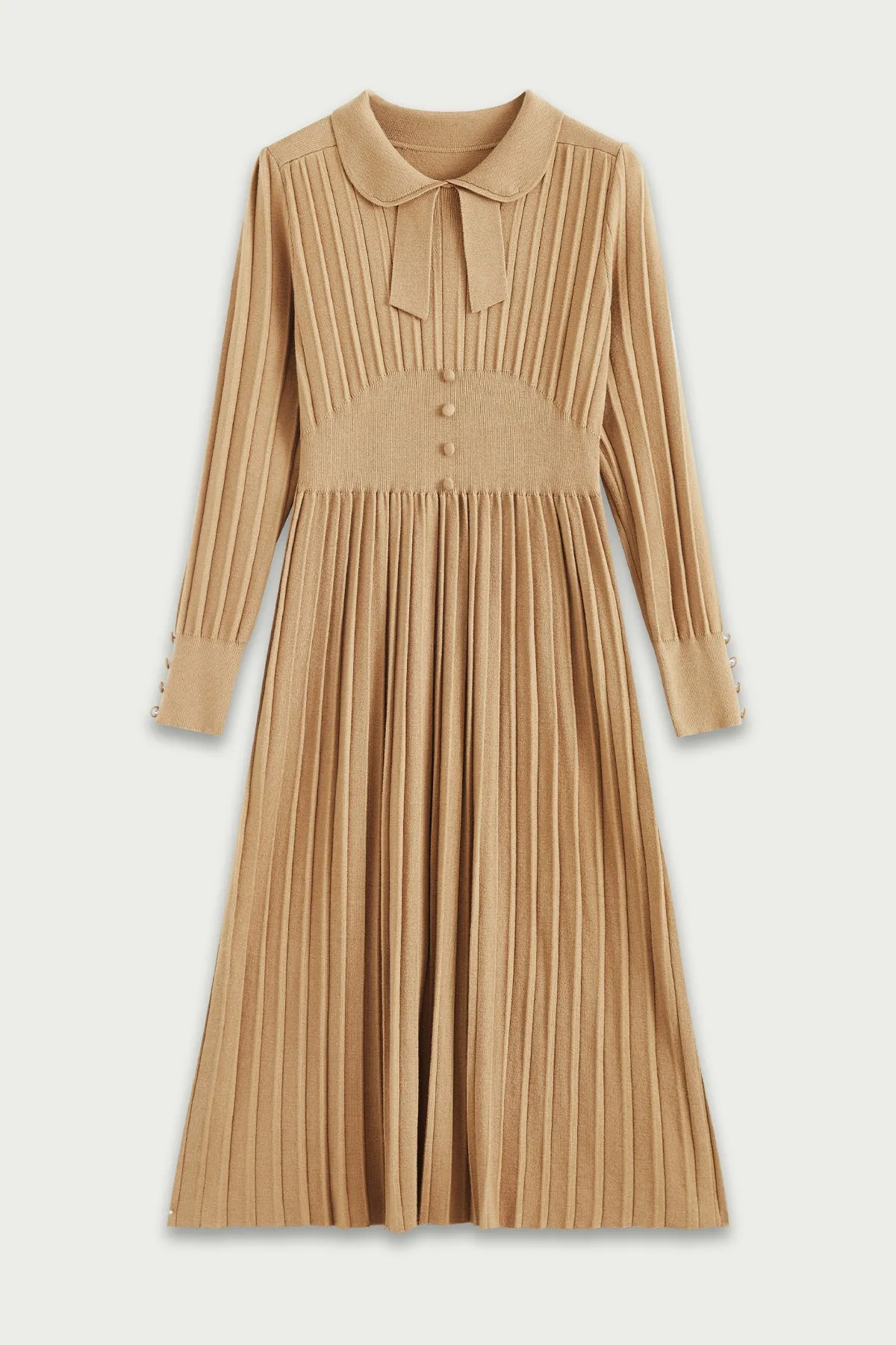 Fansilanen | Nadine Camel Bow Knit Dress