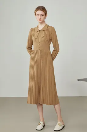 Fansilanen | Nadine Camel Bow Knit Dress