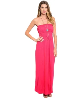 Fuchsia Strapless Knit Dress