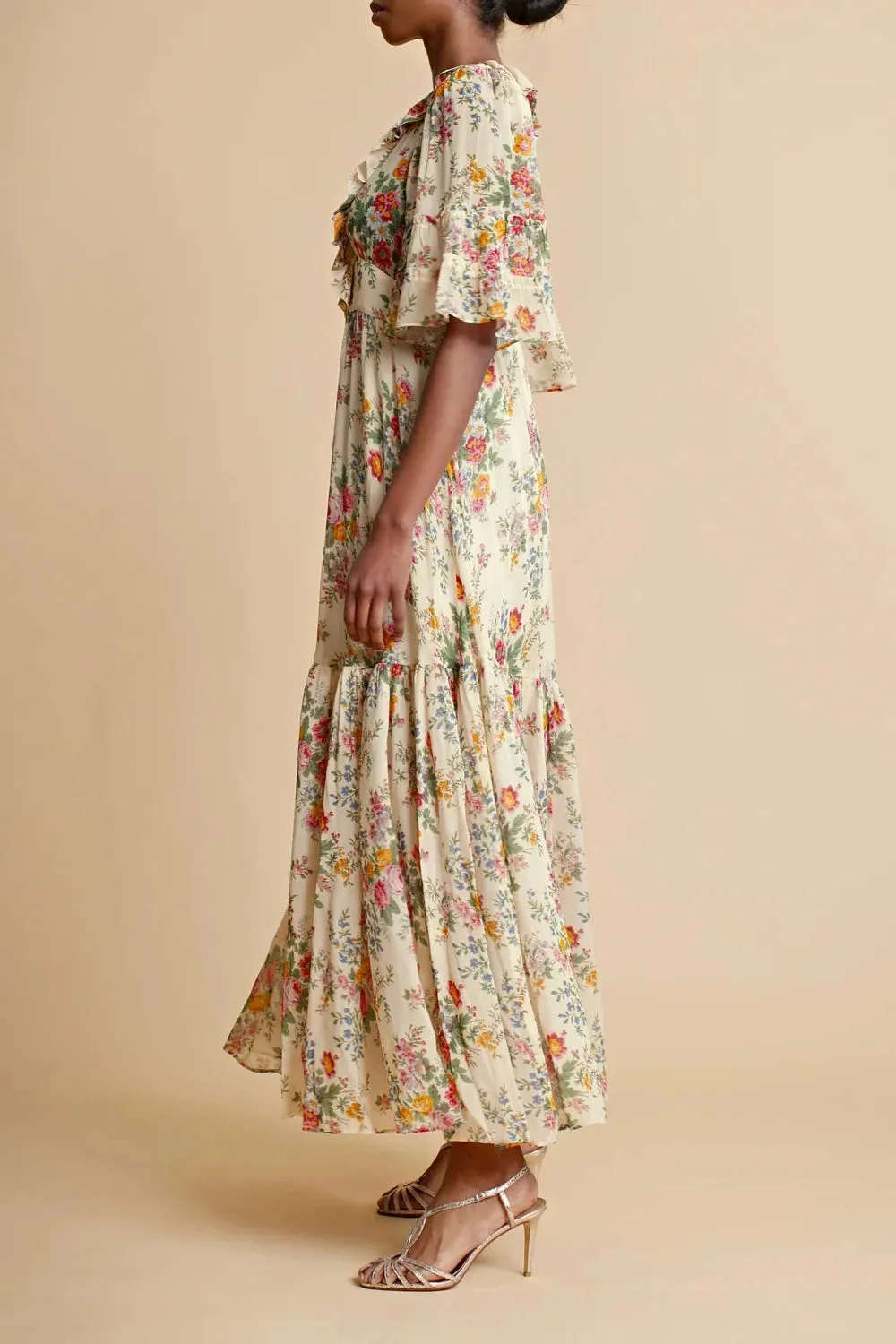 Georgette Flared Dress in Sunrise