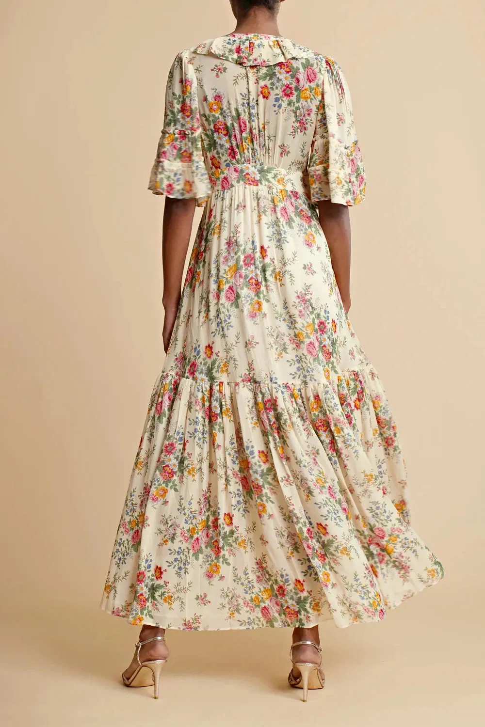 Georgette Flared Dress in Sunrise