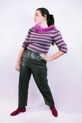 Grey Leather Pants