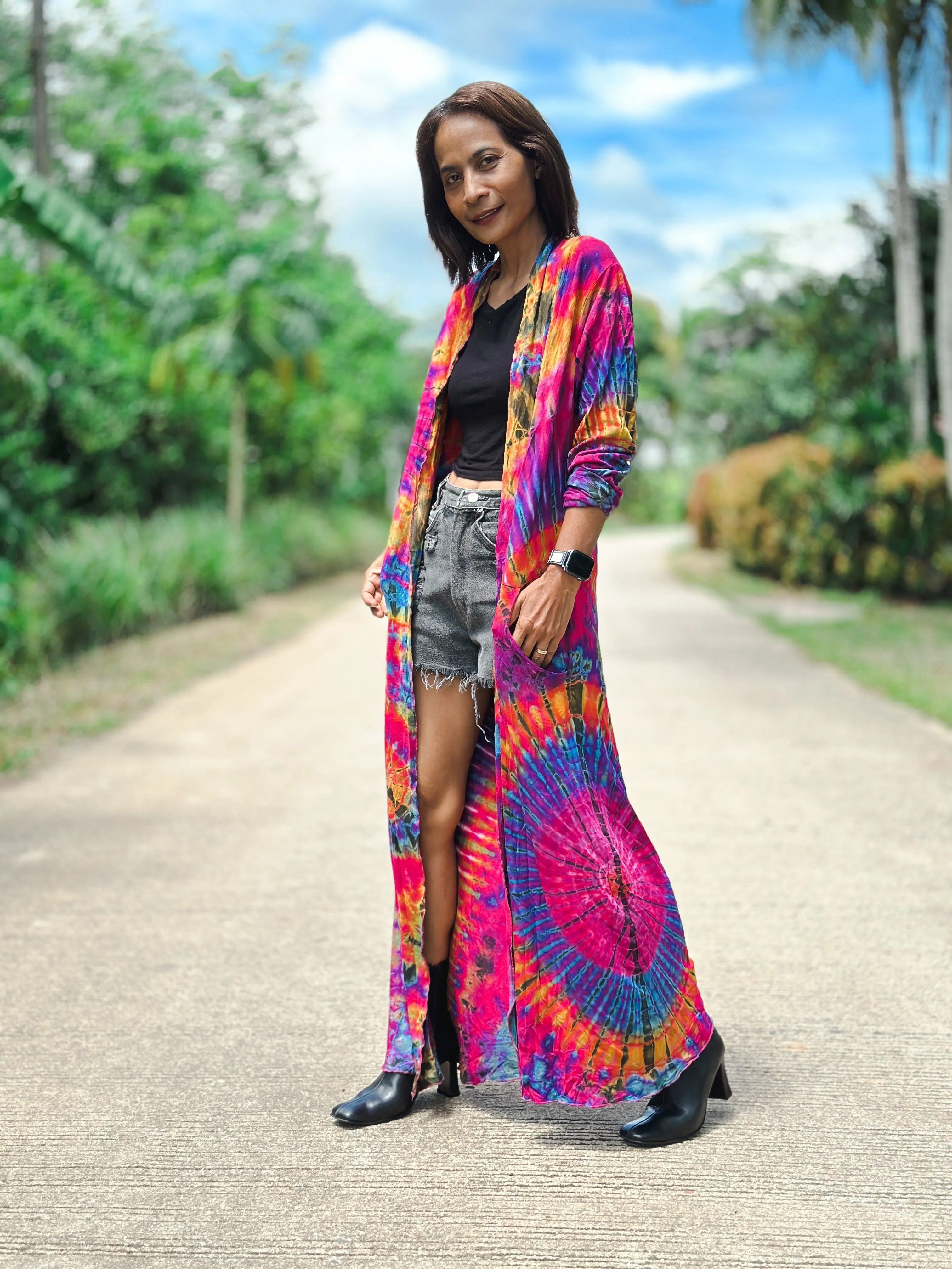Hot Pink Tie Dye Robe