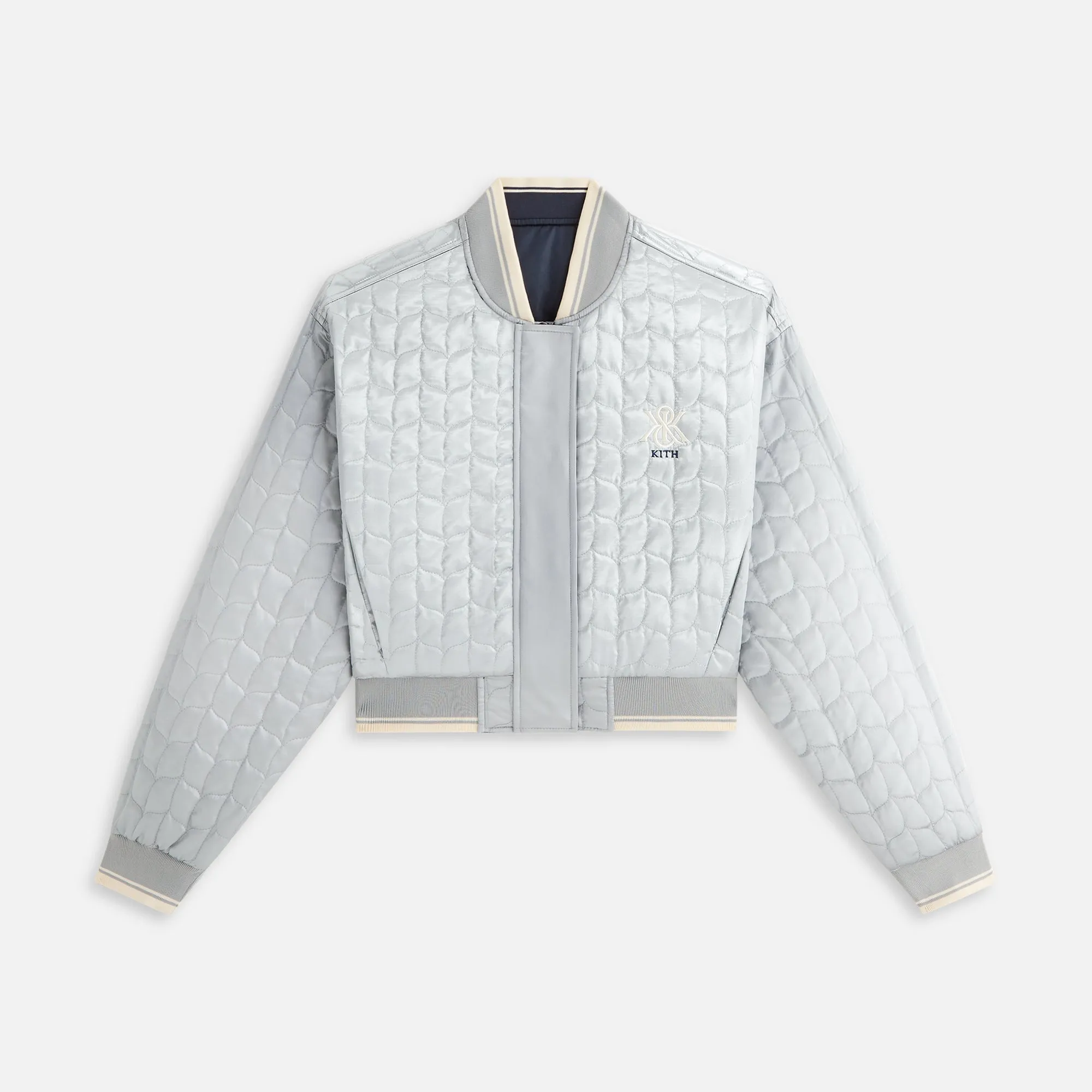 Kith Women Landry Cropped Satin Bomber - Nocturnal