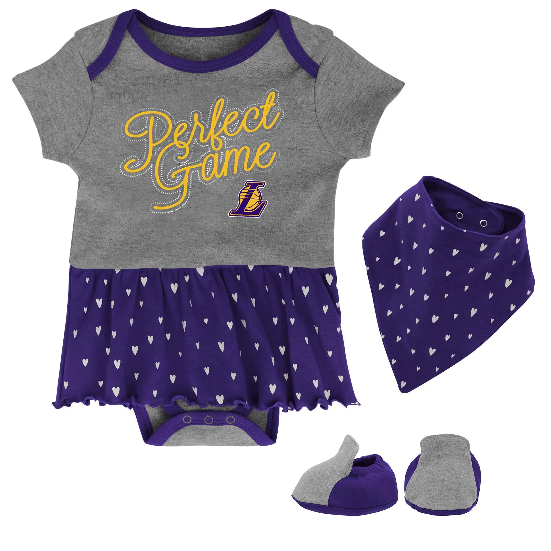 Lakers Girls Bodysuit, Bandana Bib and Bootie Set