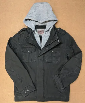 Levi's Men's Military Style Hooded Jacket - Black