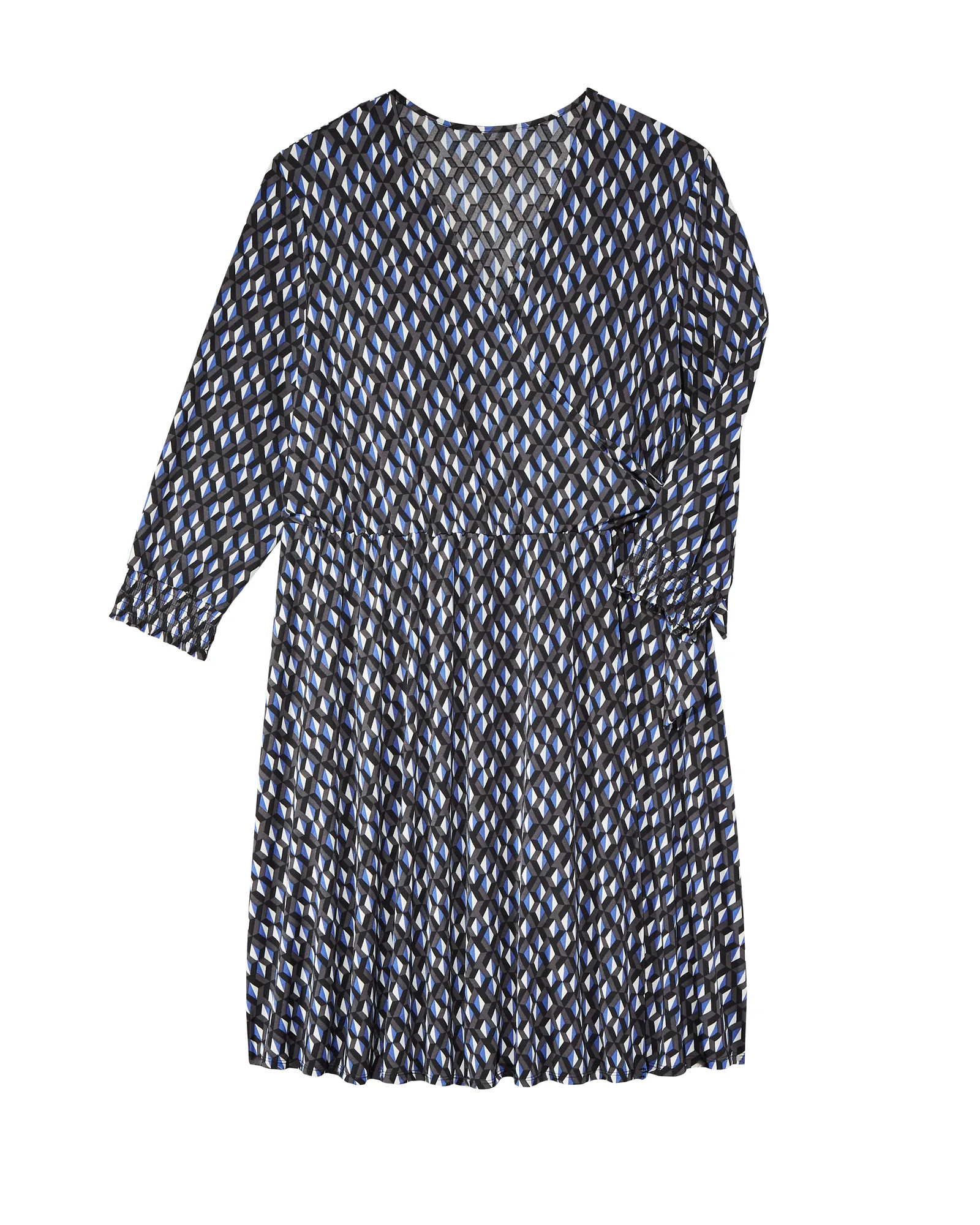 Madison Faux Wrap Dress | Royal Blue / Black