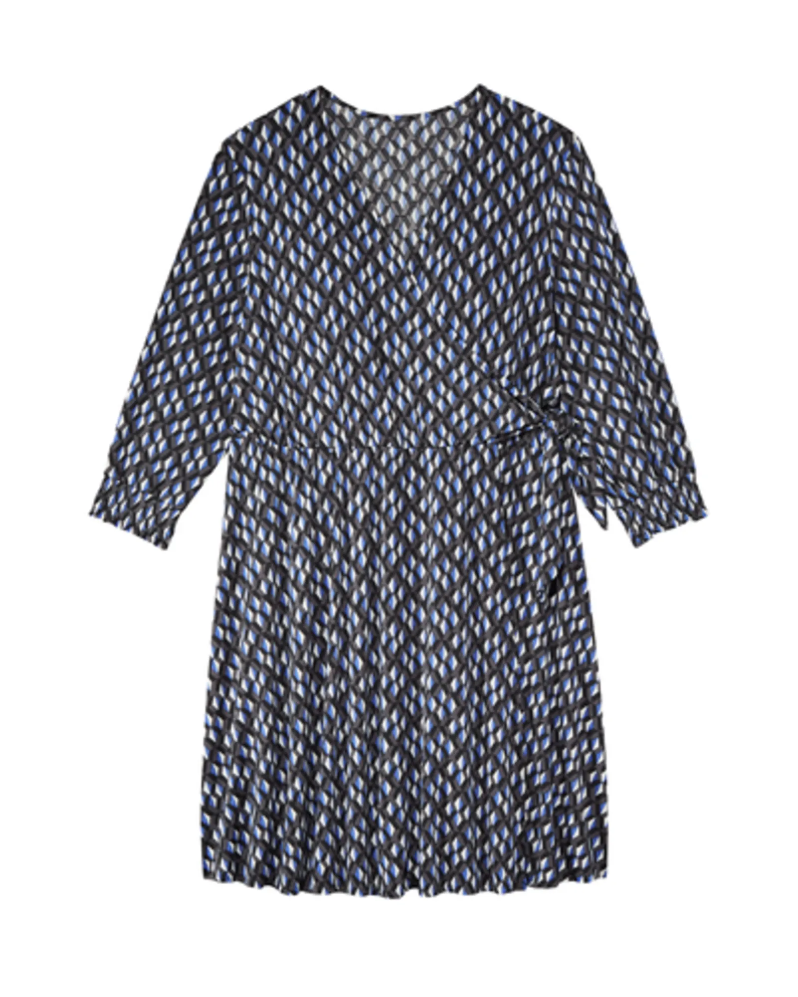Madison Faux Wrap Dress | Royal Blue / Black