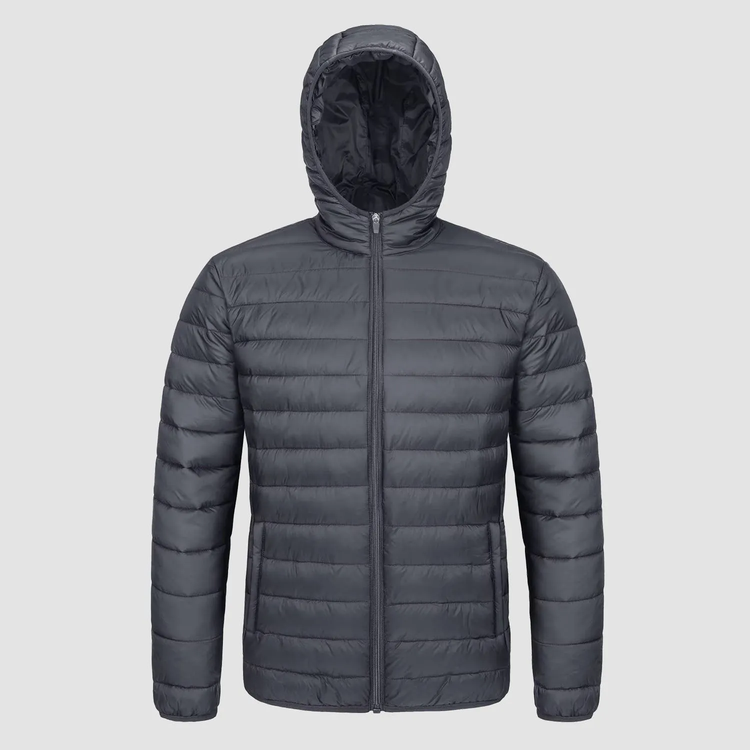 Men's Lightweight Puffer Jacket Hooded Quilted Lined Winter Coat