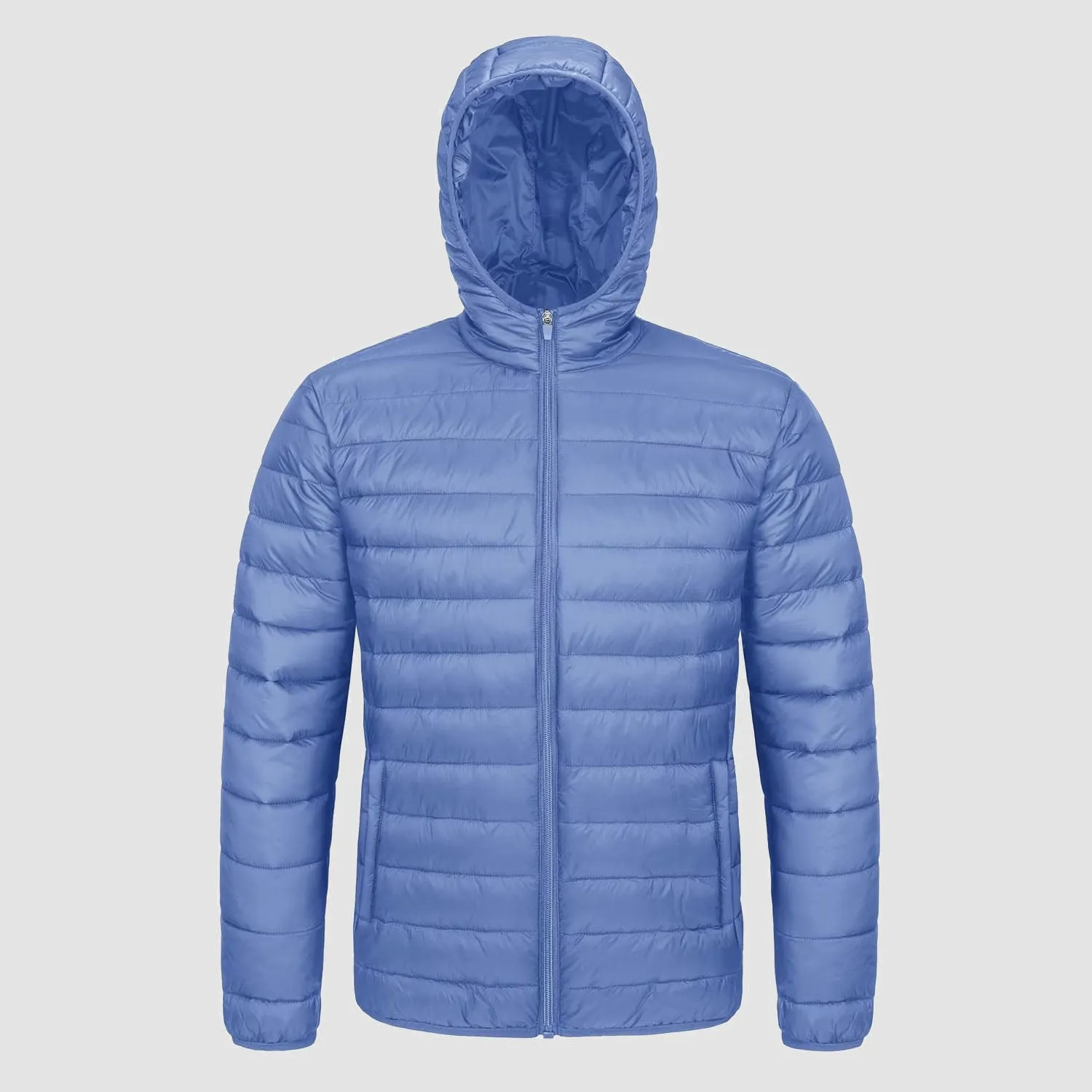 Men's Lightweight Puffer Jacket Hooded Quilted Lined Winter Coat