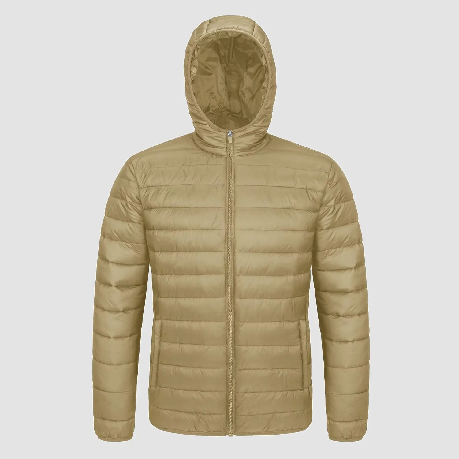 Men's Lightweight Puffer Jacket Hooded Quilted Lined Winter Coat