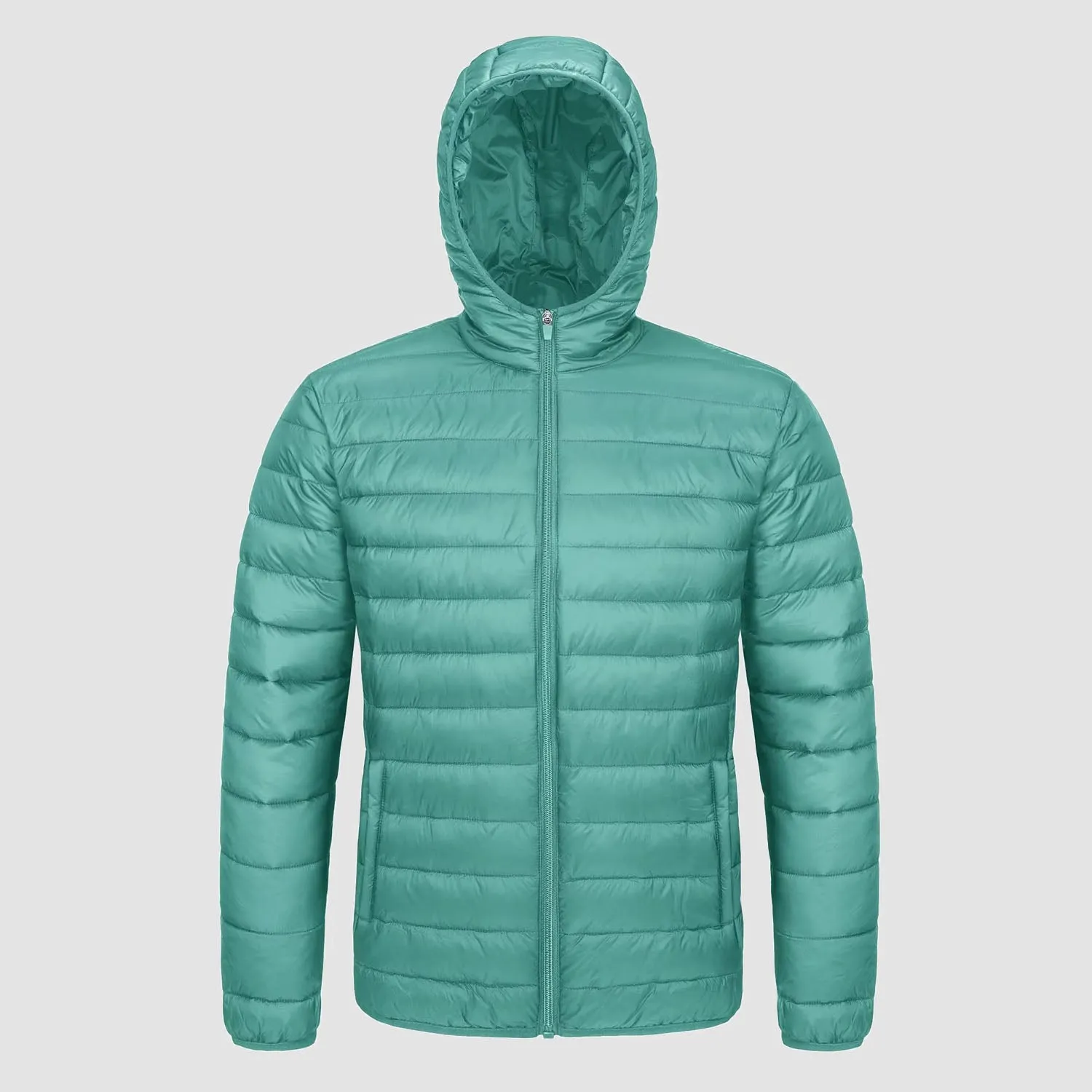 Men's Lightweight Puffer Jacket Hooded Quilted Lined Winter Coat
