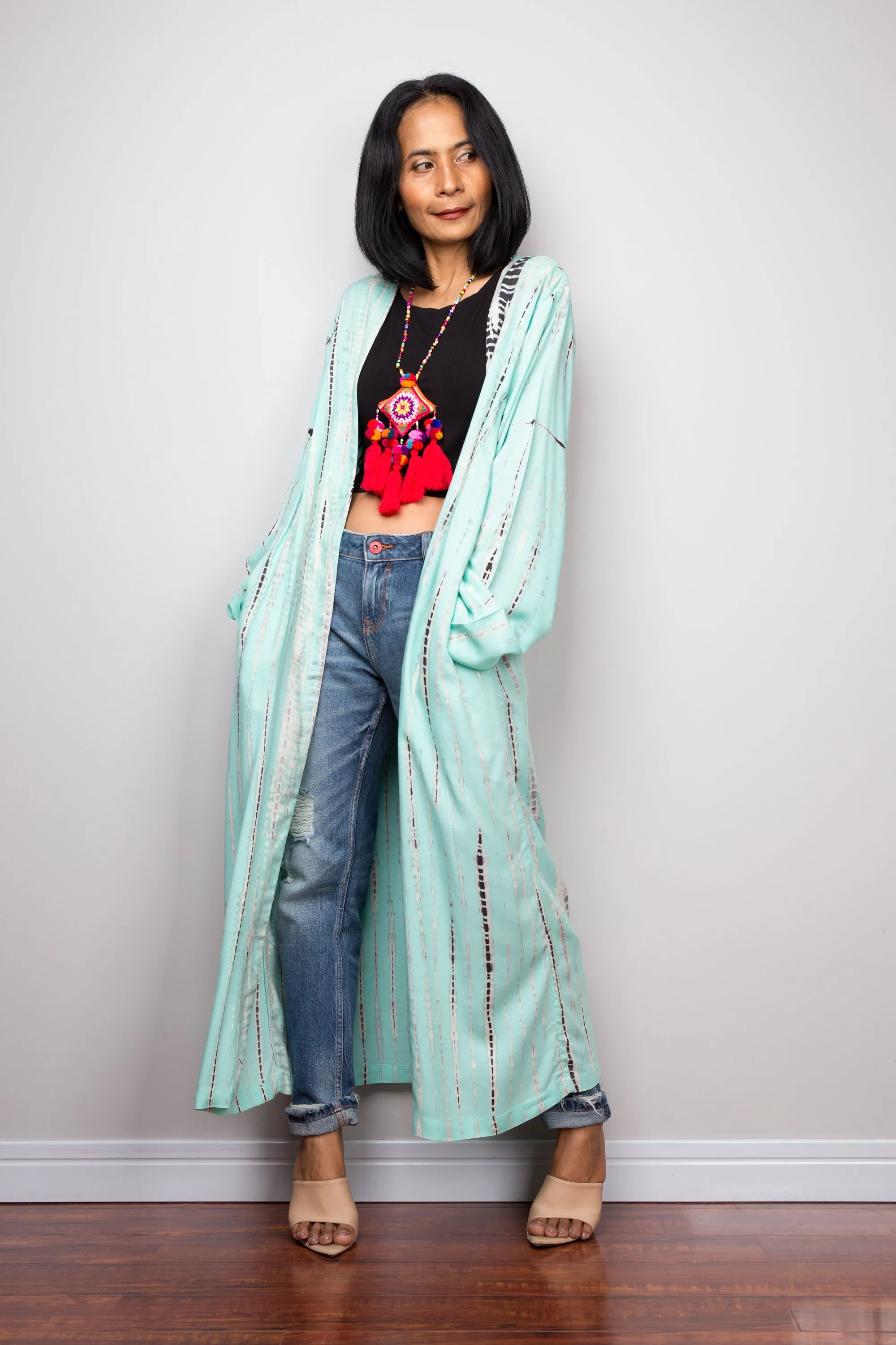 Mint Green Tie Dye Cardigan
