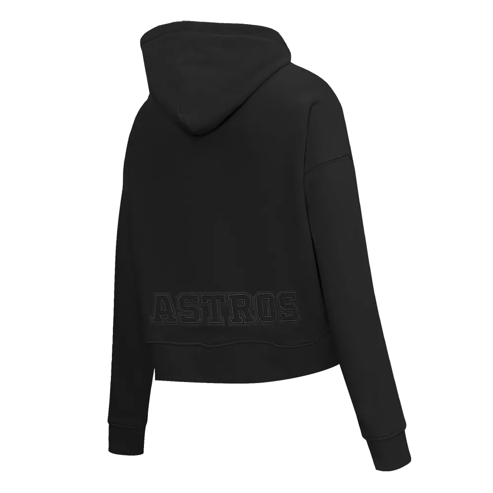 MLB HOUSTON ASTROS NEUTRAL WOMEN'S CROPPED PO HOODIE (BLACK)