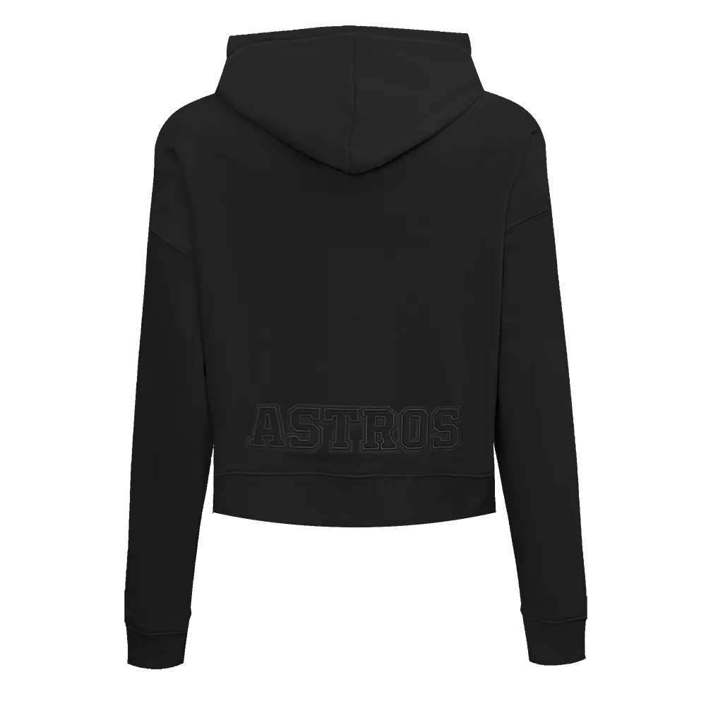 MLB HOUSTON ASTROS NEUTRAL WOMEN'S CROPPED PO HOODIE (BLACK)