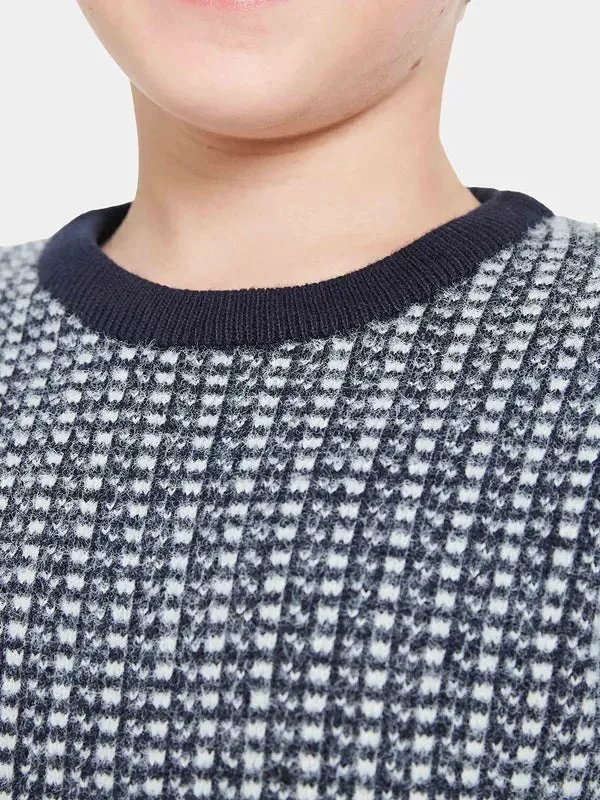 Octave Boys Navy Blue White Pullover