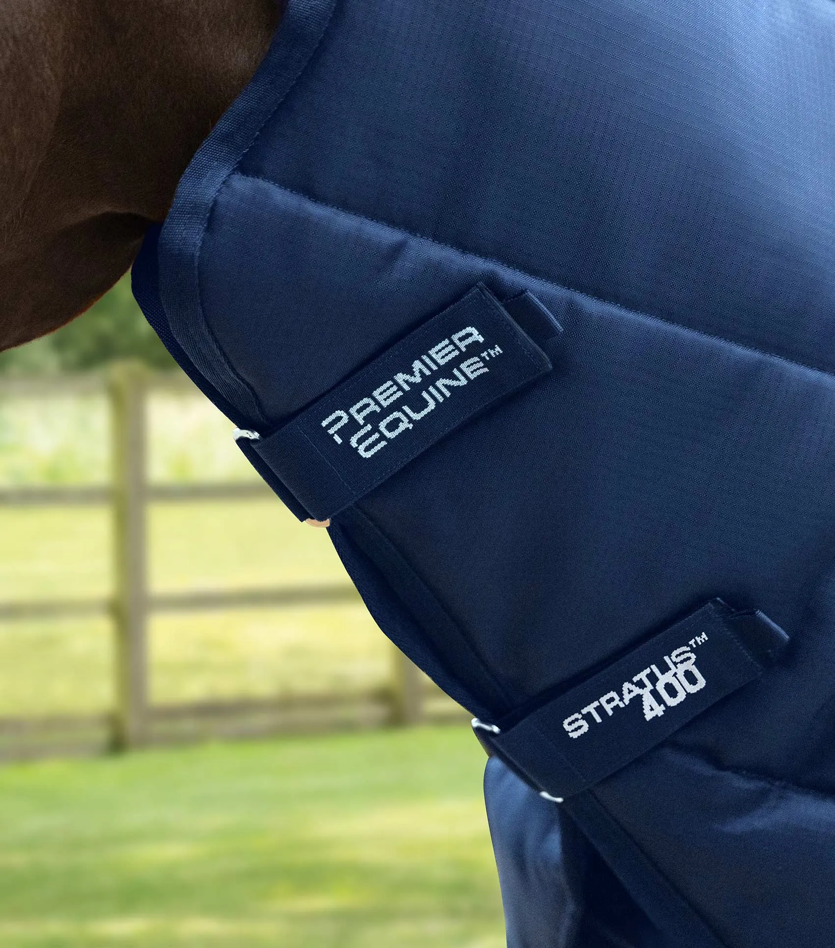 Premier Equine Stratus Stable Rug 400g with Neck Cover Navy