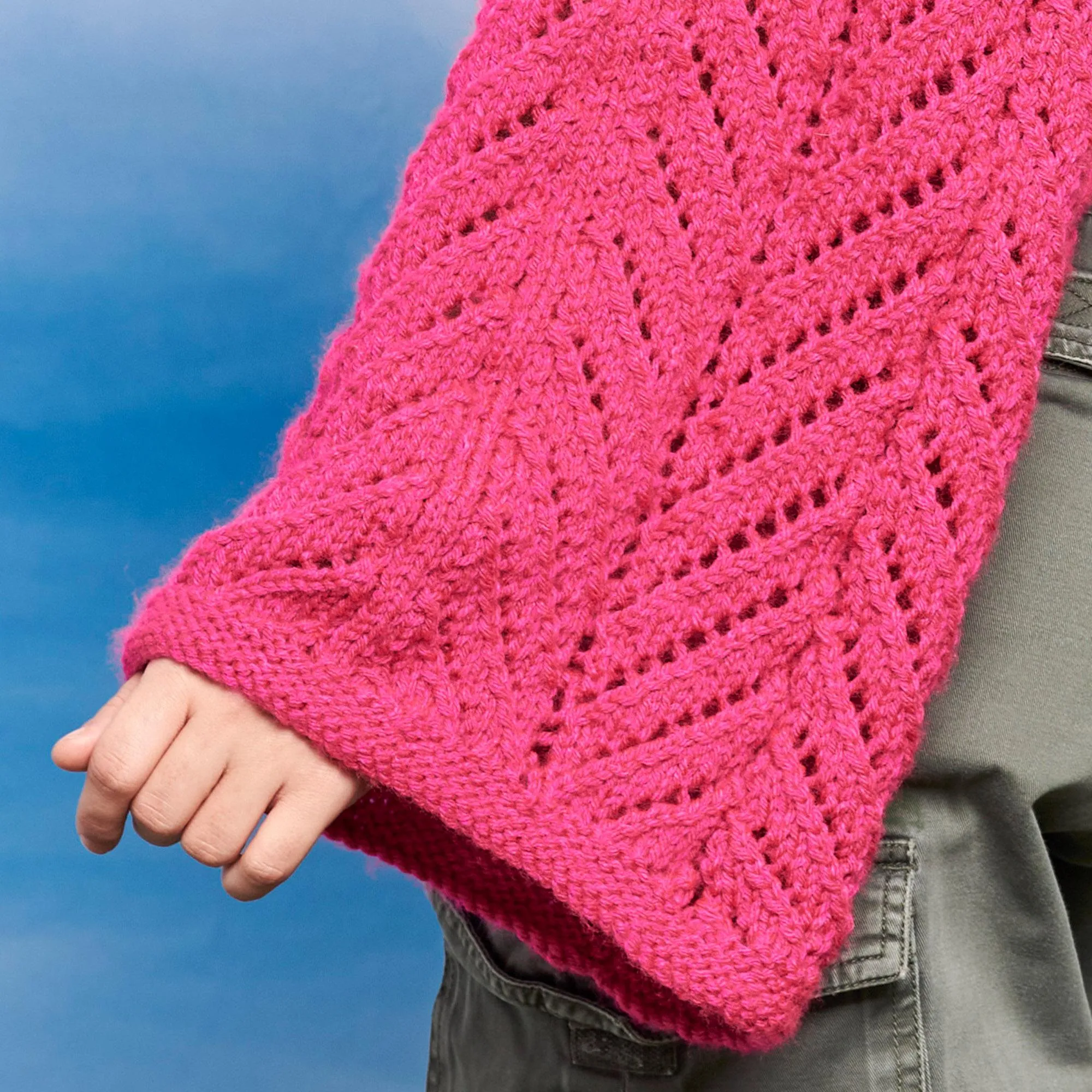 Red Heart Sunray Panels Knit Shrug