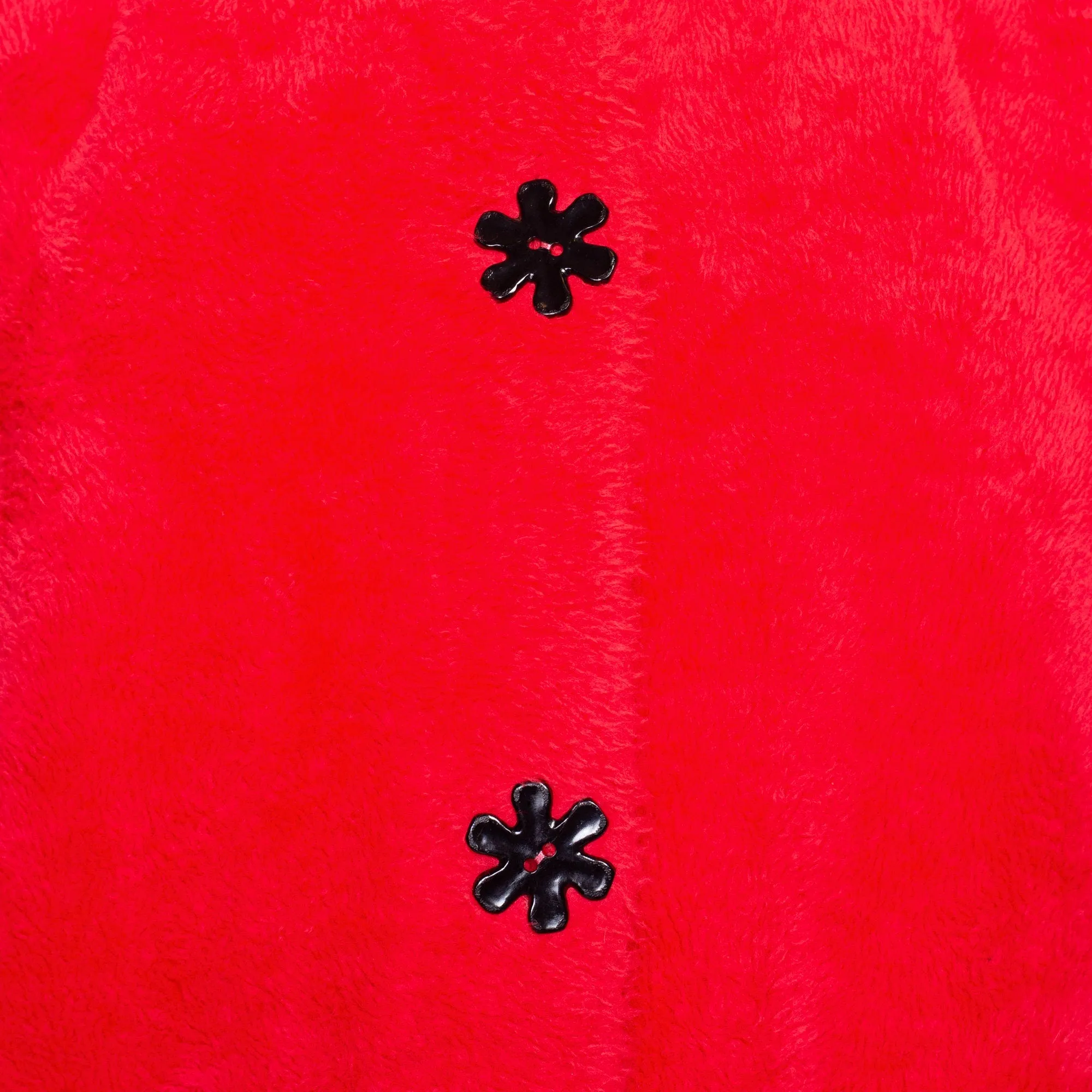 Small 60s Pink Plush Flower Button Robe