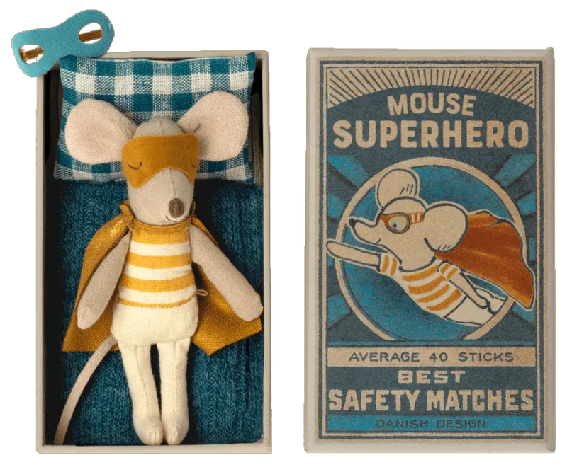 SUPERHERO LITTLE BROTHER MOUSE IN MATCHBOX