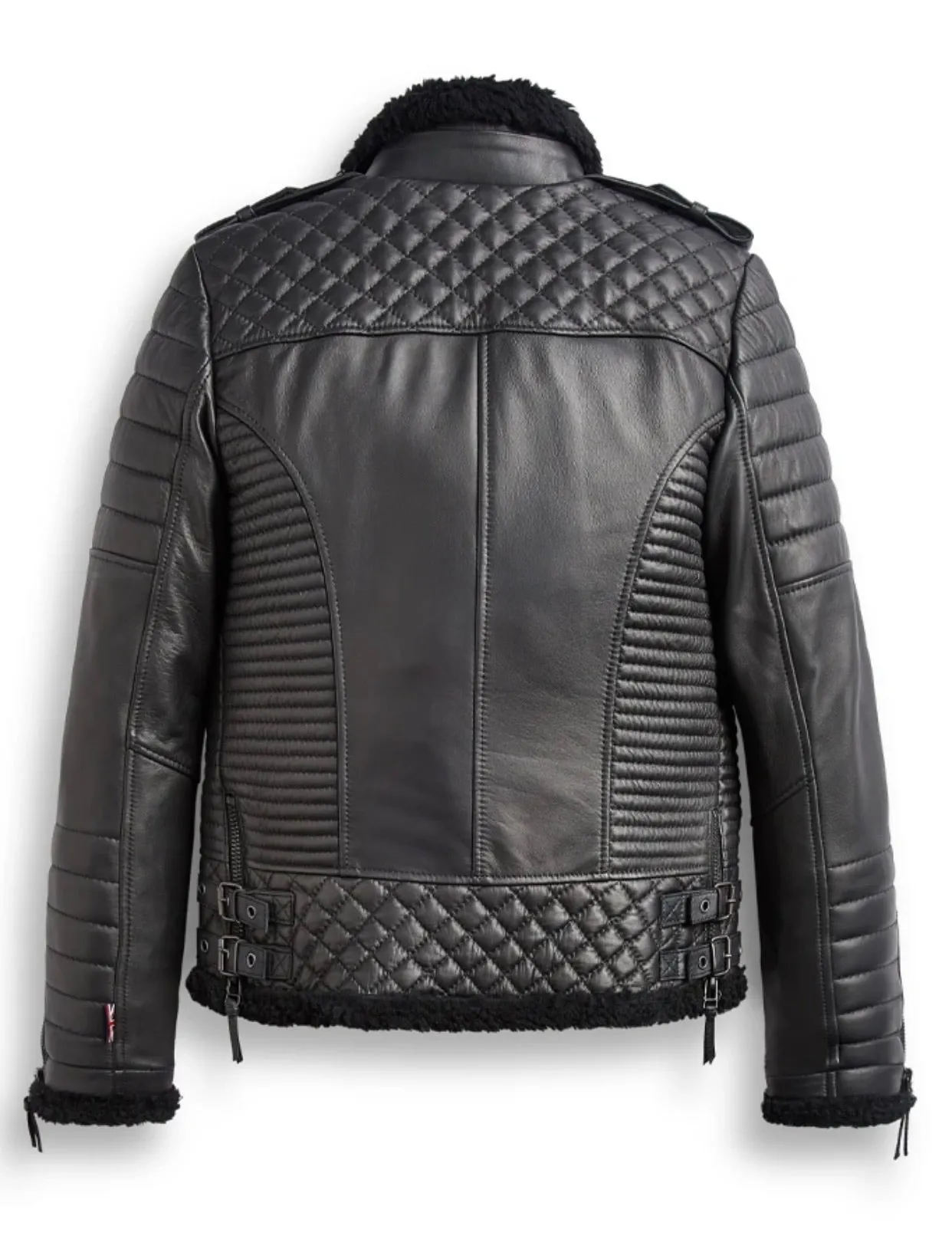Women’s Black Fur  Leather Jacket