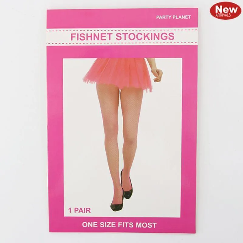 Womens Pink Fishnet Tights